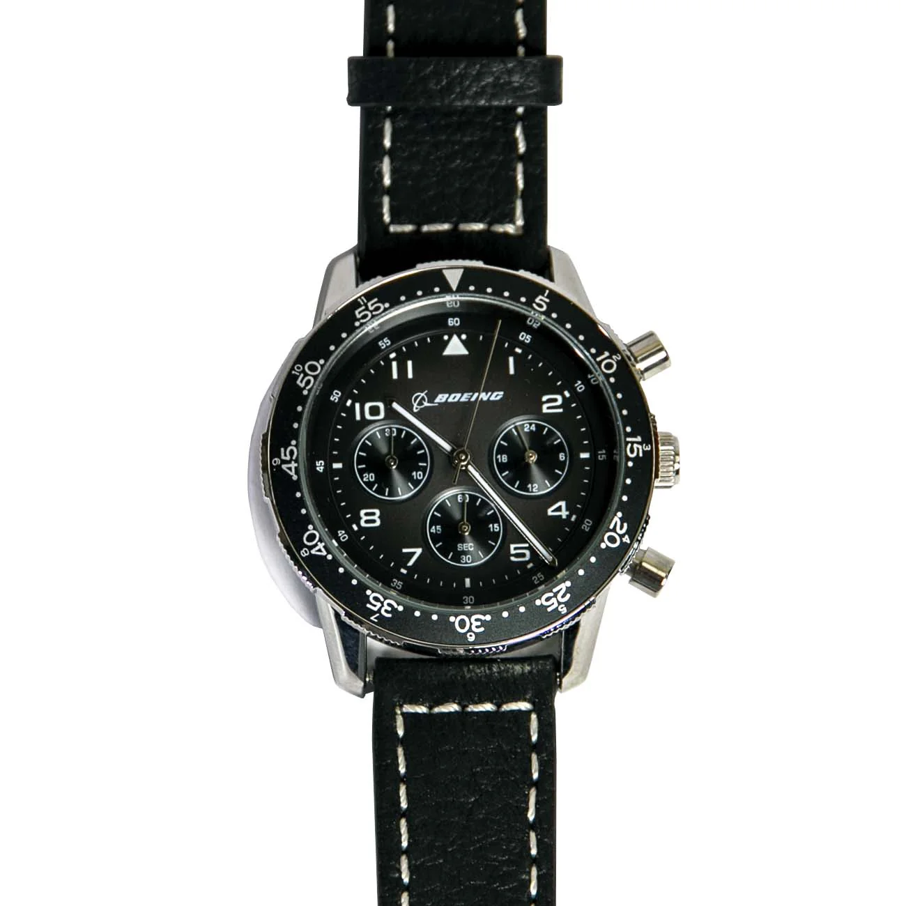 Boeing Black Leather Watch - Image 3
