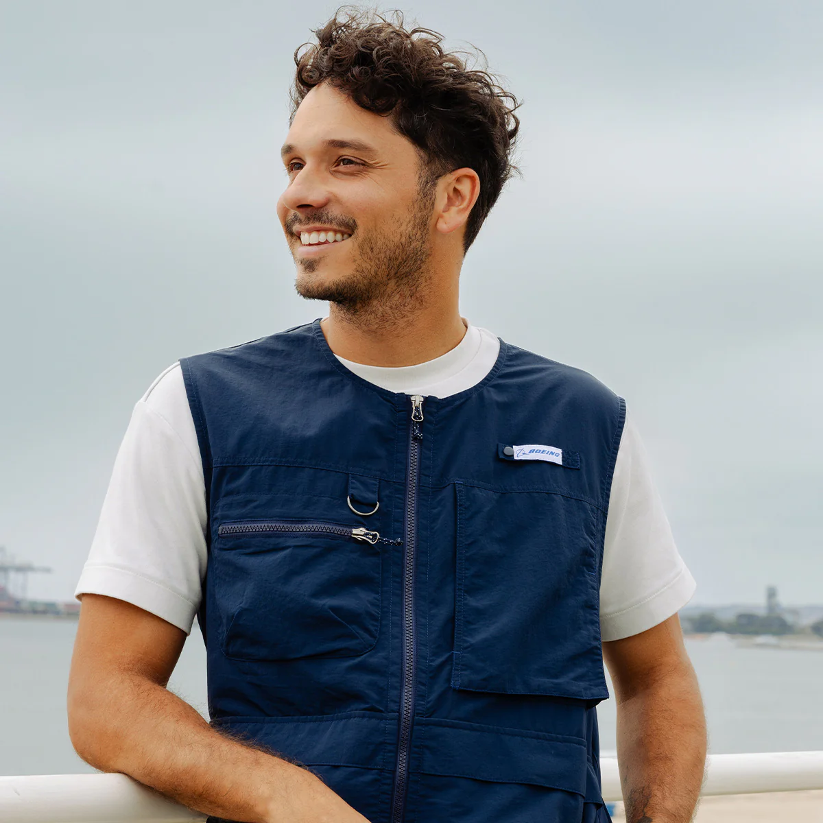 Boeing Signature Logo Men's Full-Zip Utility Vest - Image 4