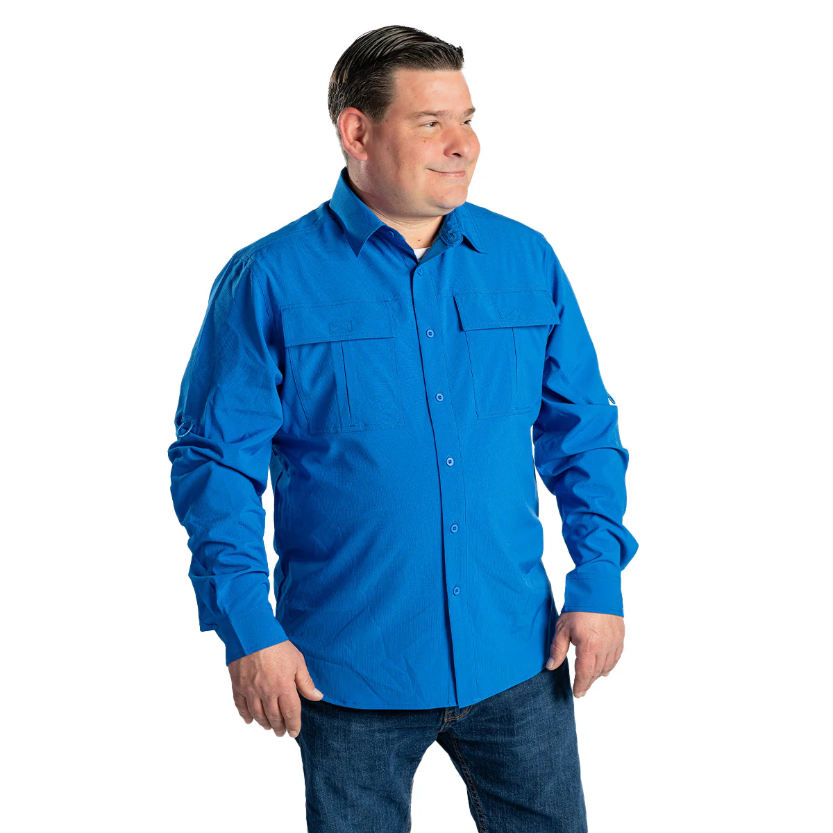 Boeing Signature Logo Men's Long Sleeve Utility Shirt - Image 3
