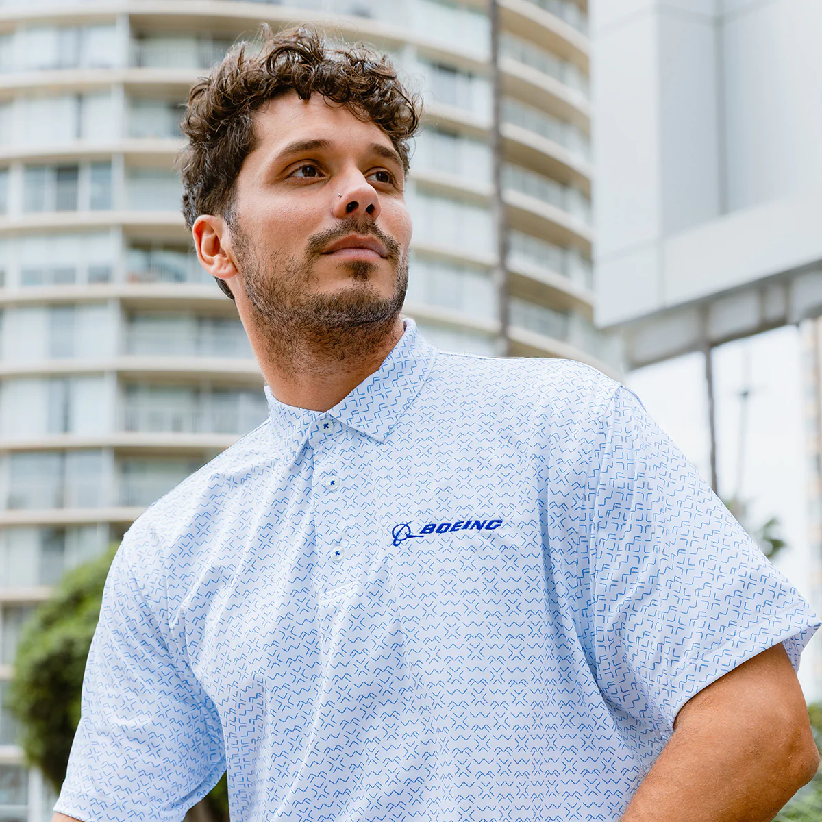 Boeing Men's Signature Logo Pro Crossroads Polo - Image 5