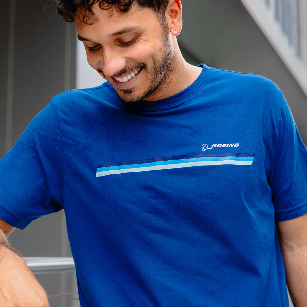 Boeing Unisex Signature Logo Stripe T-Shirt - Image 3