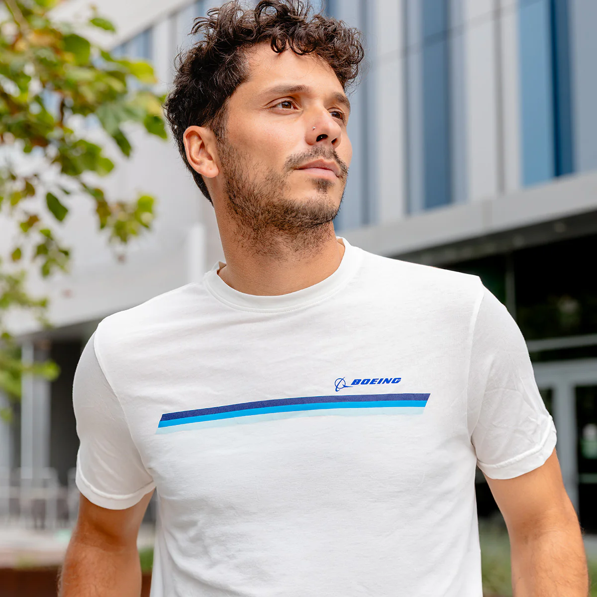 Boeing Unisex Signature Logo Stripe T-Shirt - Image 4