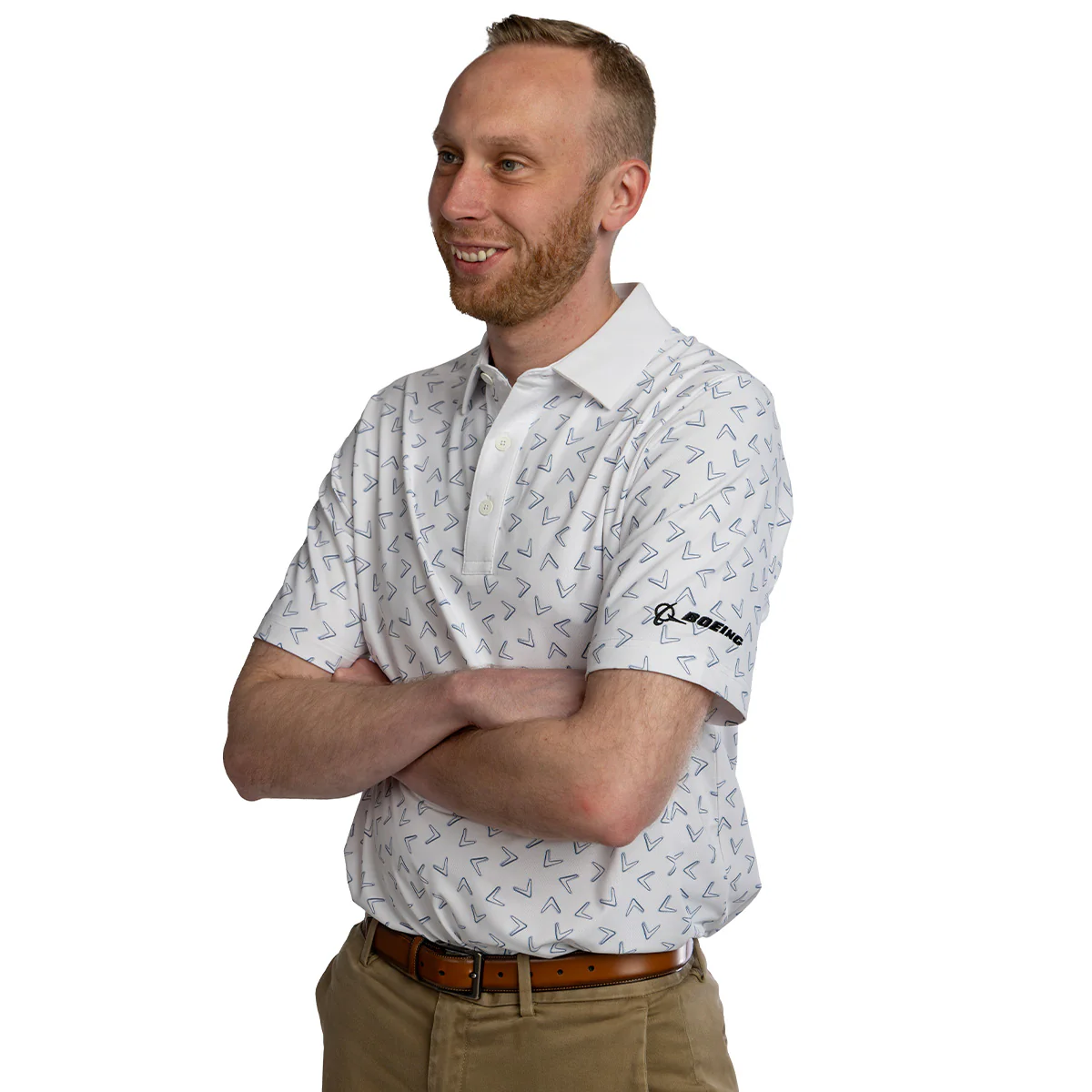 Callaway Boeing Men’s Ventilated Chevron Print Polo - Image 6