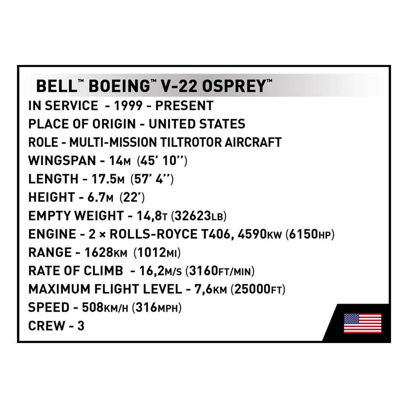 COBI Boeing V-22 Osprey Building Kit - Image 9