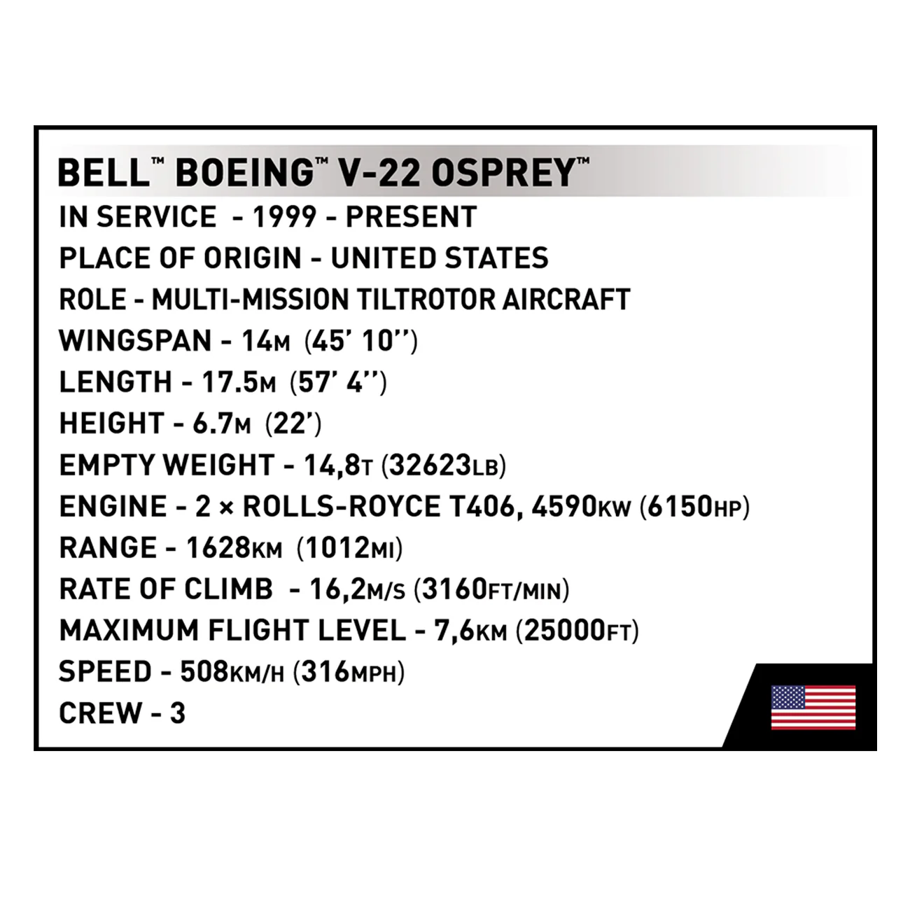 COBI Boeing V-22 Osprey The Bell Building Kit - Image 4