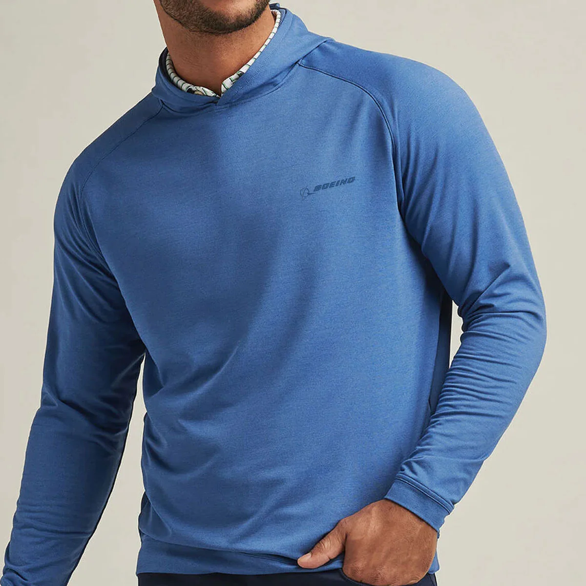 Peter Millar Boeing Men’s Pine Performance Hoodie - Image 2