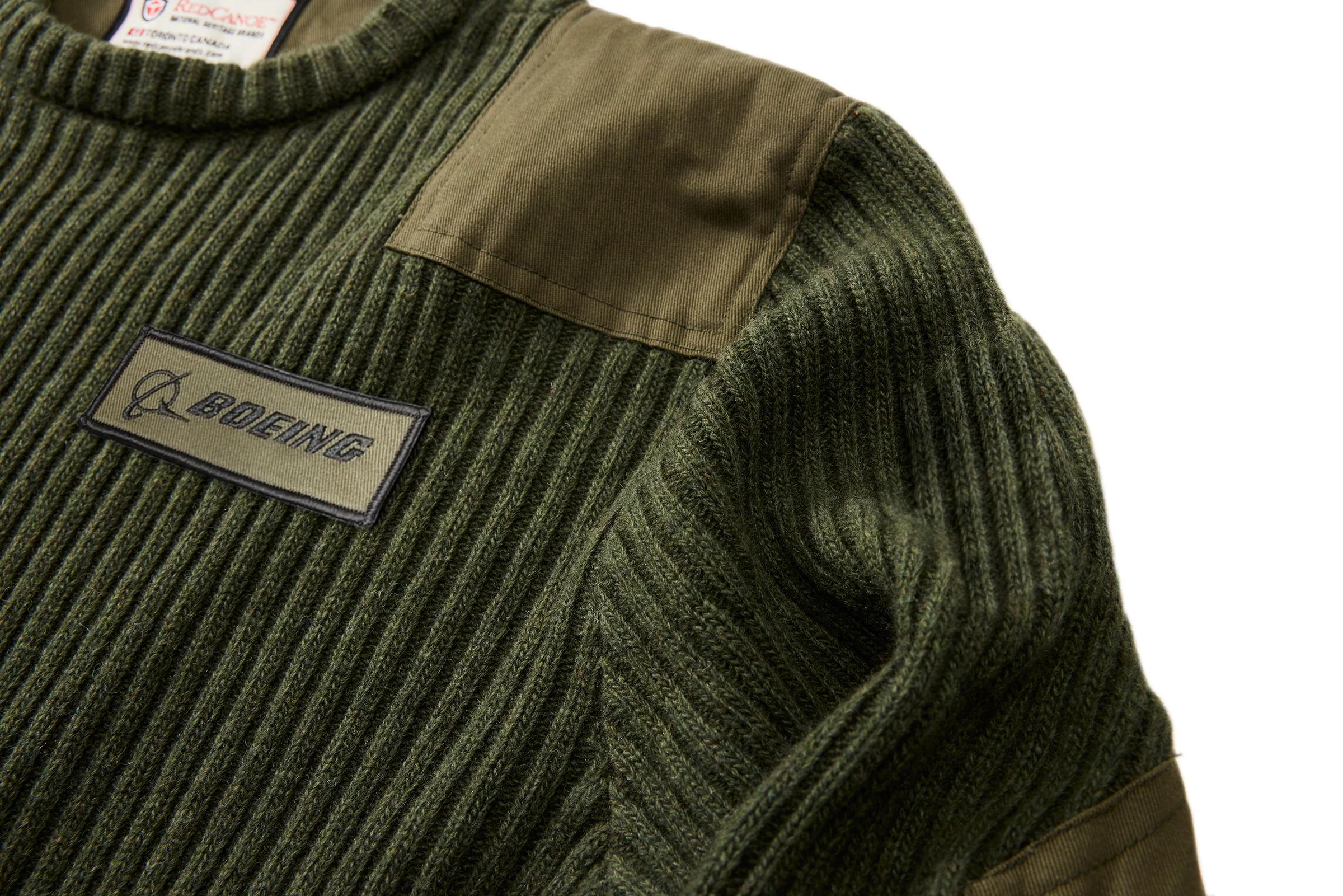Red Canoe Boeing Ribbed Crewneck Sweater - Image 6